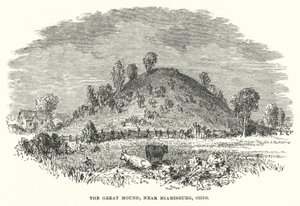 The Great Mound, Miamisburg közelében, Ohio államban (metszet) alkotó: American School