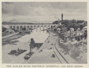 A Harlem folyó felhajtója (Speedway) és a High Bridge (f/w fotó) alkotó: American School