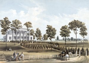 A Hermitage, Jackson sírja és Andrew J. Donelson rezidenciája 12 mérföldre Nashville-től, Tennessee államban, a helyszínen készült, március 29-én. alkotó: American School
