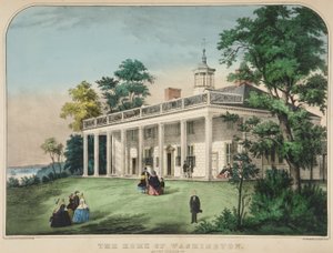 Washington otthona, Mount Vernon, Va., pub. 1857 körül (színes litó) alkotó: American School
