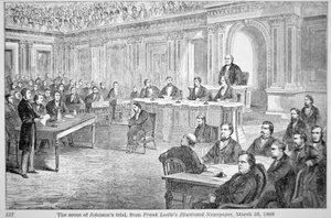 Johnson elnök felelősségre vonása 1868-ban, illusztráció a "Frank Leslie