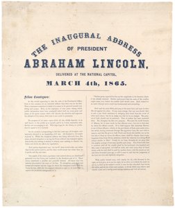 Abraham Lincoln elnök beiktatási beszéde a Nemzeti Capitoliumban, 1865. március 4-én alkotó: American School