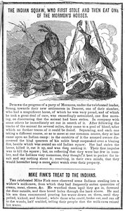 Az Indian Squaw, aki először ellopta, majd megette az egyik mormon lovat, a Crocketts Almanachból, 1852 alkotó: American School