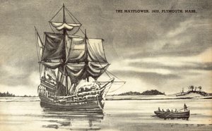 A Mayflower a massachusettsi Plymouthban alkotó: American School