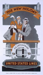 The New Holiday, a United States Lines, SS Leviathan reklámja, 1920-as évek alkotó: American School