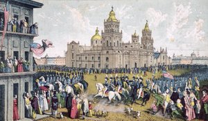 Mexikó fővárosának megszállása az amerikai hadsereg által, 1846-48 alkotó: American School