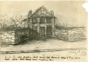 The Old Debtors Jail, Side of Prune St. 6. alatt, illusztráció a Castner Scrapbookból, 1858 (fotó-litó) alkotó: American School