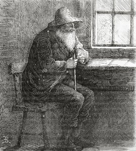 A pátriárka, illusztráció az A Community of Outcasts című filmhez, az Appletons Journalból, 1872. március 23. alkotó: American School