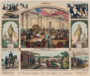 The Shackle Broken – A szabadság géniusza által, 1860-1879 körül (színes litho) alkotó: American School