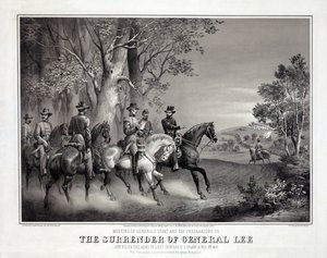 The Surrender of General Lee, pub. 1866 (litográfia) alkotó: American School