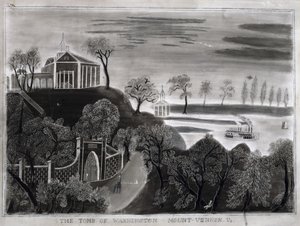 Washington sírja, Mount Vernon, Va., 1807 után (grafit csiszolópapíron) alkotó: American School