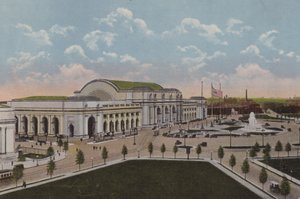 Union Station, Washington DC (színes litográfia) alkotó: American School