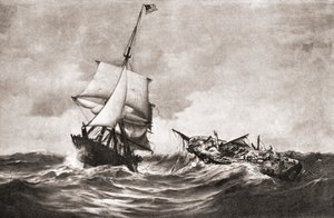 A HMS Frolic elfogása a háborús sloop-of-war USS Wasp által, egy haditengerészeti akció, amelyet 1812. október 18-án vívtak az Atlanti-óceánon, az 1812-es háború alatt, az 1905-ben megjelent „Hazánk története” című kötetből (litho) alkotó: American School
