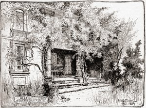 John Bartram otthona Philadelphia közelében, a The Century Illustrated Monthly Magazine-ból, 1884-ben (fametszet) alkotó: American School