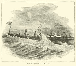 A monitorok egy Gale-ben, 1864. december alkotó: American School