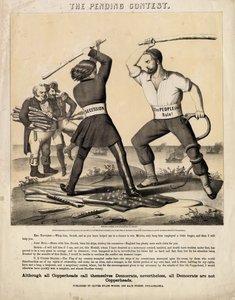 A függőben lévő verseny, amelyet Oliver Evans Woods tett közzé: Herline & Hensel Lith., Philadelphia, 1863