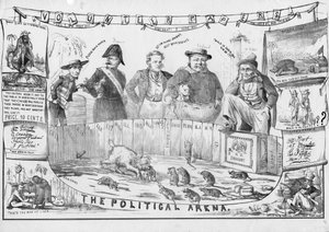 A politikai színtér, valószínűleg Cincinnatiben, 1861 körül alkotó: American School