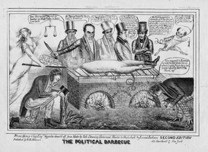 A politikai barbecue, 1835 körül alkotó: American School