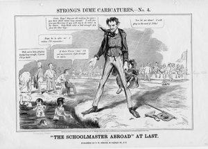 Végre az iskolamester külföldön : Erős filléres karikatúrák, sz. 4, kiadó: T.W. Strong, New York, 1861 alkotó: American School