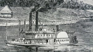 Az oldalkerekes „Saladin”, a Mississippi folyón alkotó: American School