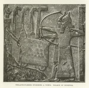 Tiglath-Pileser megrohamoz egy várost, Ninive palotáját alkotó: American School