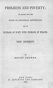 Henry George Haladás és szegénység címlapja, 1880-ban (nyomtatott) alkotó: American School