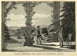 Tyler megkapta a hírt Harrison haláláról, pub. 1888 (metszet) alkotó: American School