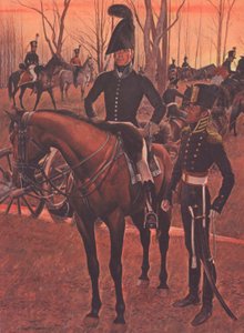 US Horse Tüzérség, 1812 körül (színes litho) alkotó: American School