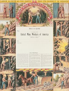 Egyesült Bányamunkás bizonyítvány, 1890 alkotó: American School