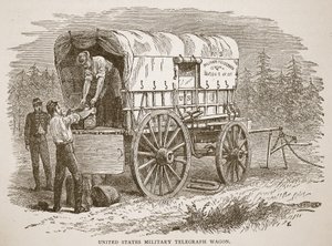 Egyesült Államok katonai távírókocsija, egy könyvkocsmából. 1896 alkotó: American School