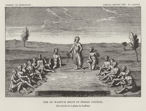 Wampum övek használata az Indiai Tanácsban alkotó: American School