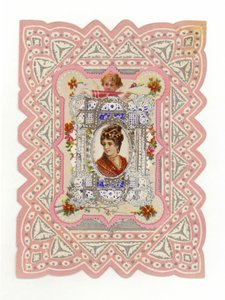 Viktoriánus hölgy a kártyán alkotó: American School