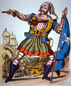 Egy kalóz viktoriánus bemutatója (színes litó) alkotó: American School
