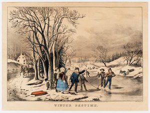 Téli időtöltés, 1800-10 körül (színes litográfia) alkotó: American School