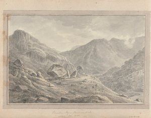 Nézetek Angliában, Skóciában és Walesben: Bowder Stone Borrowdale, 1802. augusztus 30. alkotó: Amos Green