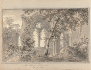 Látványok Angliában, Skóciában és Walesben: Netley Abbey Southampton közelében, 1804. július 24. alkotó: Amos Green