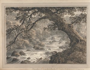 Kilátások Angliában, Skóciában és Walesben: Nézet az alsó Cascade-ról, Rydal Westmorland alkotó: Amos Green