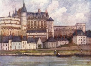 Amboise a Loire vidékéről (színes litográfia)