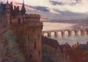Amboise a teraszról (színes litográfia)