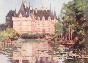 Azay-le-Rideau (színes litográfia)