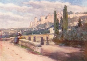 Chinon a rakpartról (színes litográfia) alkotó: Amy B. Atkinson
