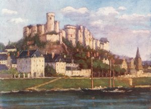 Chinon a Vienne felől (színes litográfia)