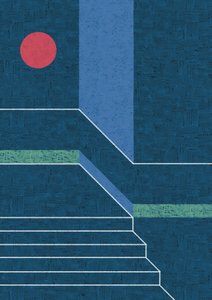 Piros kör, kék lépcsők alkotó: Amy Louise Baker