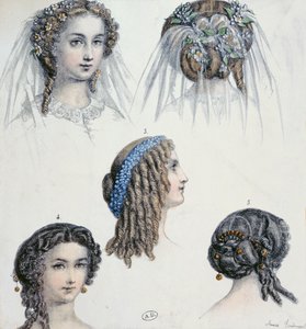 Egy menyasszony frizura és mások, 1853 körül
