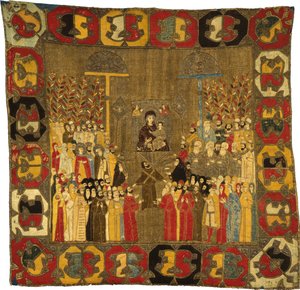Virágvasárnapi körmenet Moszkvában, 1498. április 8-án. Zoe Palaiologina, hátrahagyott lányaival, III. Iván, Valachiai Elena, D, 1498
