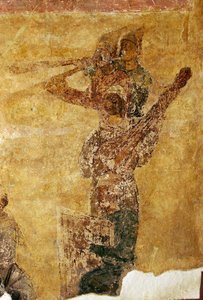 Zenészek és akrobaták részletek alkotó: Ancient Russian frescos