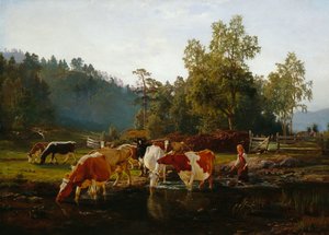 Tehenek a folyó mellett