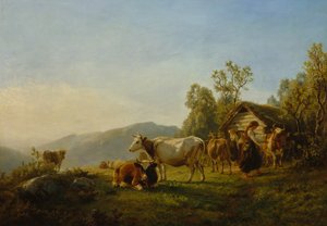 Tejszlányok tehenekkel alkotó: Anders Askevold