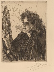 Lány cigarettával, 1891. alkotó: Anders Leonard Zorn