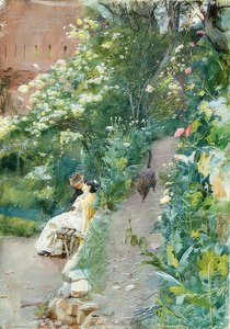 Az Alhambra kertjében. 1887 alkotó: Anders Leonard Zorn